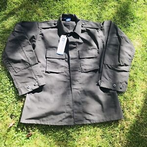 Propper Battle RIP 2 Pocket Black Long Sleeve BDU Coat Shirt Large New With Tags
