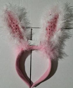 Orejas de conejo suaves intermitentes iluminadas rosa teniente brilla Pascua - Imagen 1 de 3