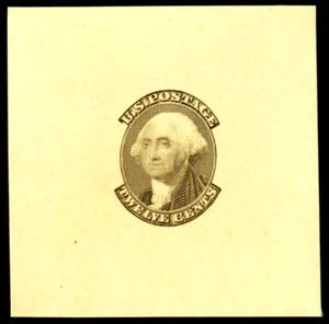 EAS_STAMPS US #69-E2 e Color variant small die proof Vignette on colored board - Picture 1 of 1