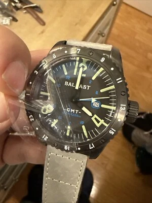 Reloj de cuarzo para hombre Ballast Amphion BL-3149 gris/azul 48 mm con correa de cuero Foto 1 de 4