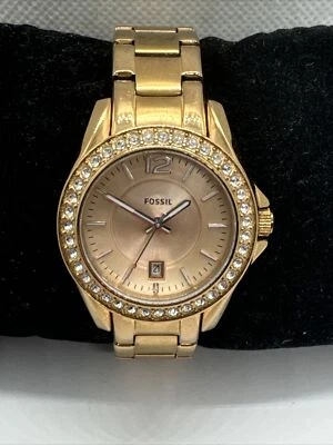 Женские кварцевые часы Fossil Riley Mini ES2889 нержавеющая сталь аналоговый циферблат AEA381 - Изображение 1 из 4