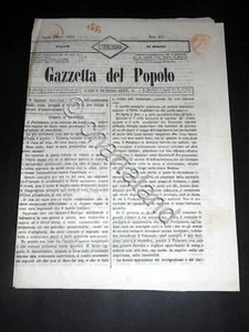 Risorgimento Cavour Torino - Giornale Gazzetta del Popolo n° 257 del 1854 - Picture 1 of 1