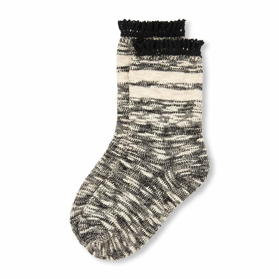 The Children's Place Big Girls' Novelty Crew Sock, Black/White, Small (11-13) - Image 1 of 1