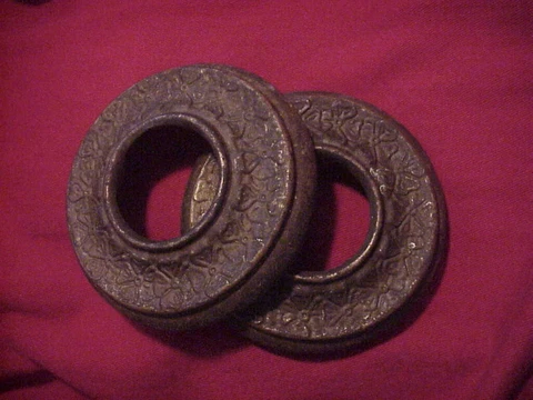 LOT 2 ORNATE ANTIQUE BRASS SOCKET BOBECHES FITTERS FATBOY LIGHT PARTS Cover