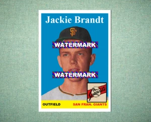 Jackie Brandt San Francisco Giants 1958 Style Custom Baseball Art Card - Picture 1 of 2