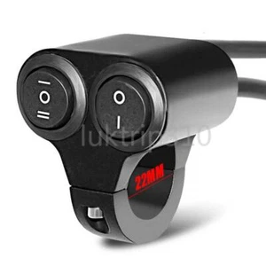 Motorcycle 7/8" Handlebar Headlight Fog Spot Light ON OFF Dual Button Switch - Picture 1 of 9