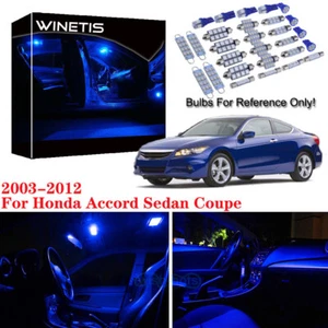 8Pcs Interior Light Package Blue LED Bulbs For Honda Accord 2003-12 Sedan Coupe - Picture 1 of 12