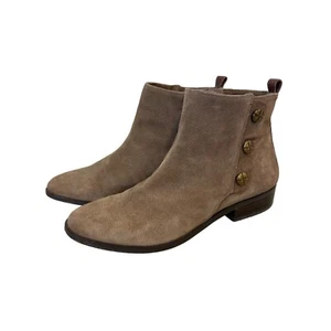 Nicole Jude Ankle Bootie Womens 7.5 Tan Suede Leather Round Toe Bohemian Hippie - Picture 1 of 9