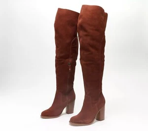 Kelsi Dagger Suede Medium Calf Over the Knee Boots Coffee Bean 7/M New - Picture 1 of 1