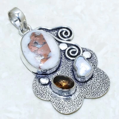 Pendente In Argento Con Gemma Biwa E Rame In Quarzo 2.0" PRJ12831 - Immagine 1 di 2