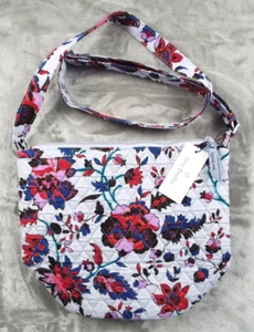 Vera Bradley grau Bucket Crossbody Blumen Blumen Top Reißverschluss verstellbarer Riemen Neu mit Etikett - Bild 1 von 9