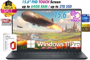 Dell Inspiron 15.6" FHD Touch i5-1334U Up to 64GB RAM & 2TB SSD Win11 Pro+OFFICE - Picture 1 of 15