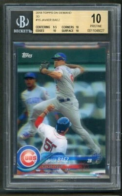 2018 Topps On Demand Javier Baez #15 BGS 10 Pristine Gem Mint Chicago Cubs Rare - Image 1 of 2