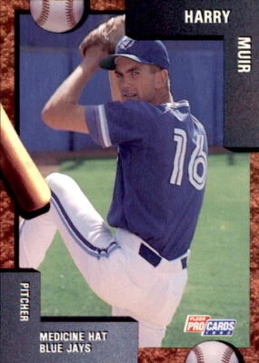 1992 Medicine Hat Blue Jays Fleer/ProCards #3206 Harry Muir Ontario Canada Card - Image 1 of 2