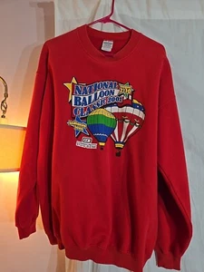 Vintage Sweatshirt Red National Balloon Classic Hot Air Balloons Size L - Picture 1 of 6