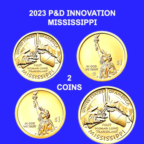 2023 P & D MISSISSIPPI American Innovation (2) COINS PRE-SALE AUG. 28th Cover