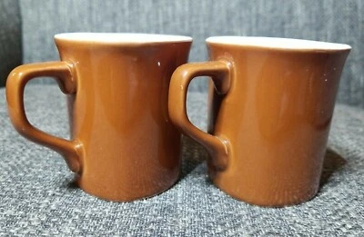CRATE & BARREL Square Cups Demitasse Espresso Light Brown Small Mug Set of 2 - Image 1 of 4