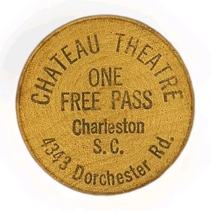 Holz Nickel Chateau Theater Charleston South Carolina eine Freifahrtkarte  - Bild 1 von 4