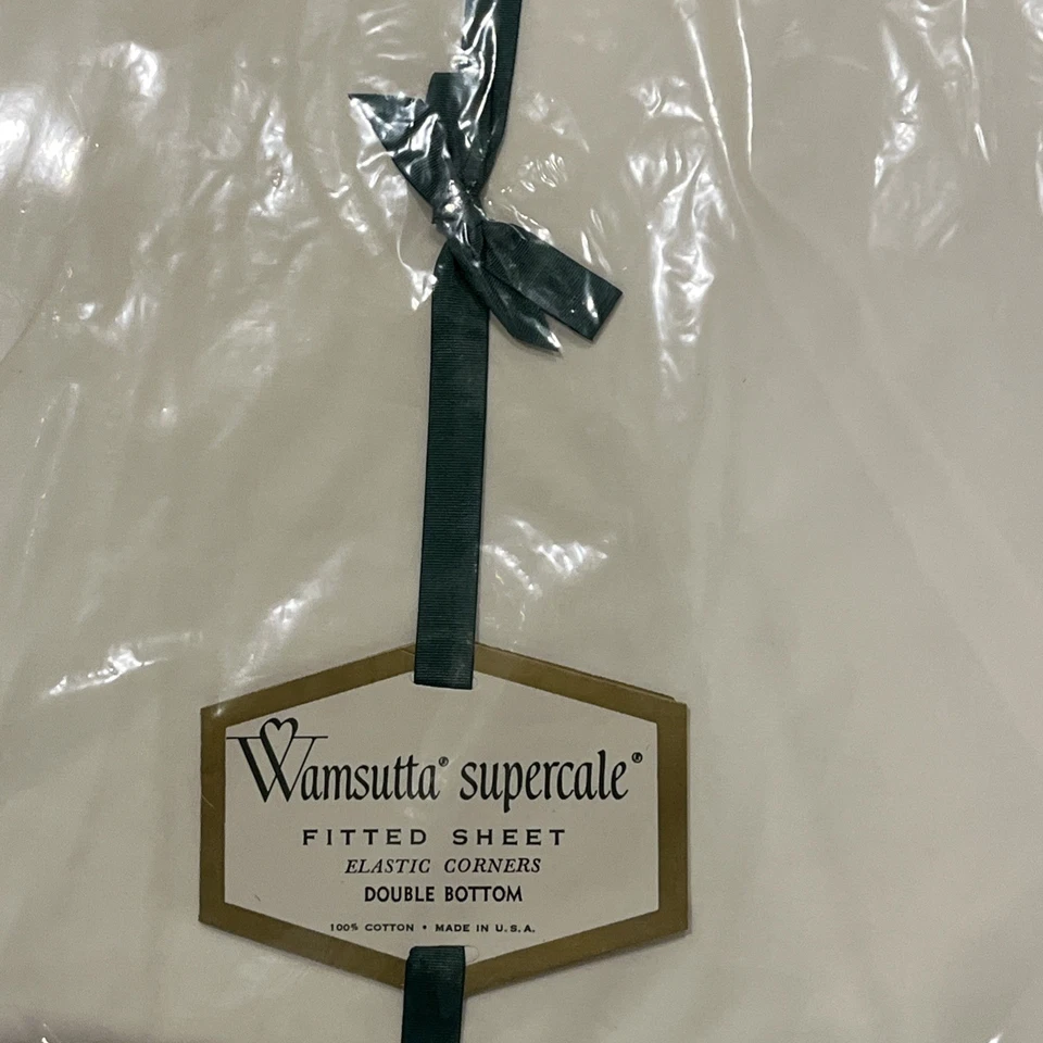 VTG NEW WAMSUTTA SUPERCALE 100% COTTON WHITE FITTED SHEET- DOUBLE (Full) - Image 1 of 4
