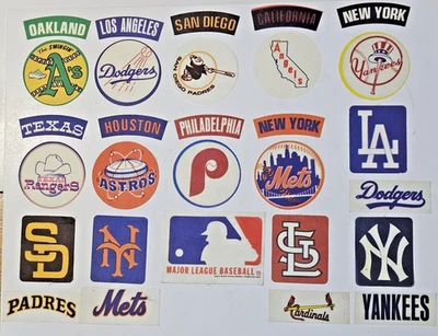 Lot of 53 1960's Fleer MLB Team Logo Cloth Iron on Stickers Various Teams Rare - Image 1 of 4