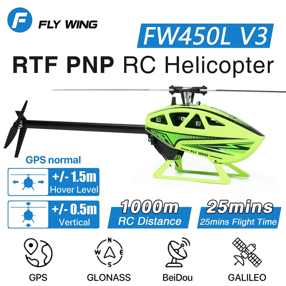 Fly Wing FW450L V3 6CH GPS 3D Schwebeflug ACE Flugsteuerung RC RTF Hubschrauber - Bild 1 von 4