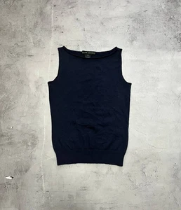 Ralph Lauren Black Label Navy Cashmere and Silk Tank Top Size S Women's - Picture 1 of 9