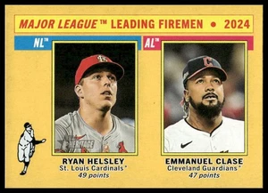 2025 Topps Heritage #205 Emmanuel Clase / Ryan Helsley LL Dark Yellow - Picture 1 of 2