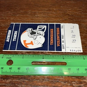 1985 AUBURN VS TENNESSEE - COLLEGE FOOTBALL TICKET STUB - 9/28/1985 - Fair Shape - Picture 1 of 8