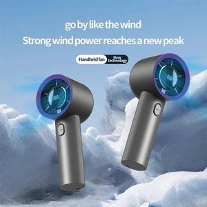 Portable Mini Handheld Fan USB Rechargeable 5 Speed LED Display for Travel Home - Picture 1 of 9