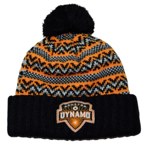 Houston Dynamo Mitchell & Ness Jacked MLS Pom Pom Beanie Winter Knit Hat  - Picture 1 of 2