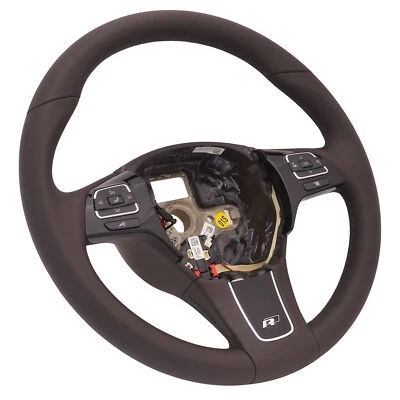 Steering Heated Multifunction R Line VW Touareg 7P 7P5 Leather Braun Lane Assist - Image 1 of 4