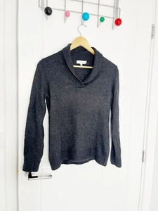 Kenar Womens Charcoal Angora Wool  Blend Funnel Neck Pullover Jumper Size M - Picture 1 of 9
