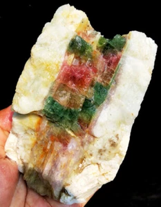 678g Natural Watermelon Color Tourmaline Crystal Rough Stone Specimen xg012 - Picture 1 of 12