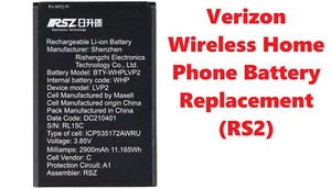 🚨Batterie pour téléphone domestique sans fil Verizon Connect LVP2 BTY-WHPLVP2 - Photo 1 sur 1