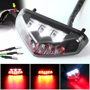 Smoked LED Tail Light Rear License Plate Light Motorcycle Driving Running Light - Picture 1 of 7