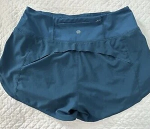 Ladies Athleta Flowy Running Athletic Shorts Sports Dark Teal Green XL - Picture 1 of 6