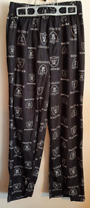 Las Vegas/Oakland Raiders Kids Sz M Fleece Pajama Pants Black NFL Apparel--VGC