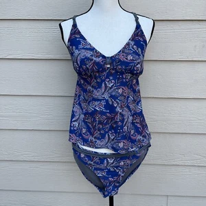 Converse One Star Size M Medium Tankini / Bottom Swimsuit Blue / Gray - Picture 1 of 7