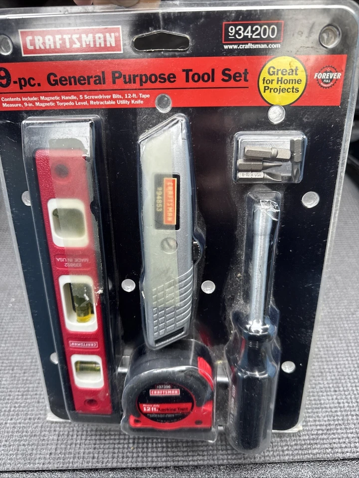 Juego de herramientas de uso general Sears Craftsman EE. UU. Nos 9 piezas nivel de cinta para el hogar 34200  Foto 1 de 4
