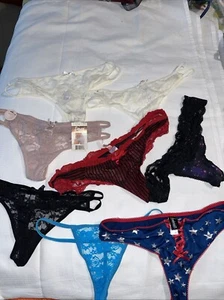 Lot Of Designer Multi Style Thongs G Strings Lace Size Med Lot Of 8 - Picture 1 of 2