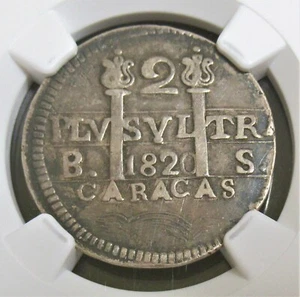 Venezuela: Caracas. Provincial 2 Reales 1820-BS VF Details (Edge Filing) NGC. - Picture 1 of 4