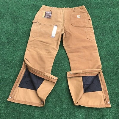 Carhartt Pants Double Knee Women Plus 20x30 Brown Canvas Carpenter Insulated NEW - Image 1 of 4