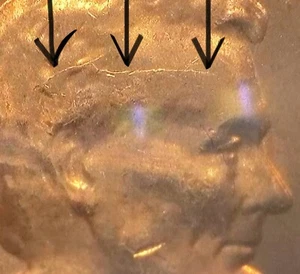 1962 UNC Lincoln Memorial Cent Cracked skull die crack error - Bild 1 von 3