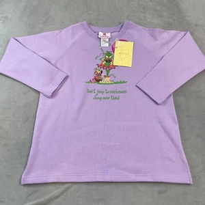 Vintage Quacker Factory Sweater Womens Small Purple QVC Don’t Jump To Conclusion - Picture 1 of 9
