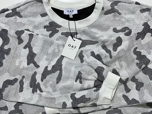NWT - OAT New York White Camo Knit Crop Pullover Sweater Size XL - Picture 1 of 7