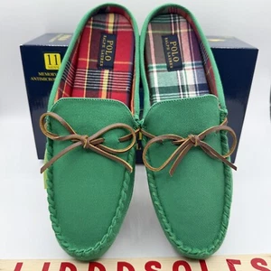 Polo Ralph Lauren Mock Tie Moccasin Slipper Slip On Memory Foam Men’s Sz 11 $80 - Picture 1 of 11