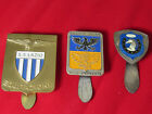 Three Vintage Italian Horse Equestrian Metal Badges 3x Competition Ornament Rein