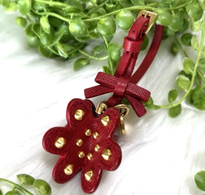 PRADA Key holder Bag charm Red Flower - Image 1 of 4