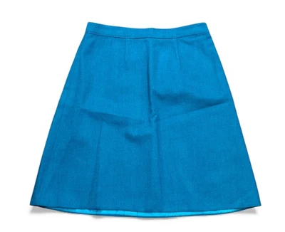Vintage Wool Blue Pencil Skirt Midi 31" Waist Outlander Preppy - Image 1 of 2