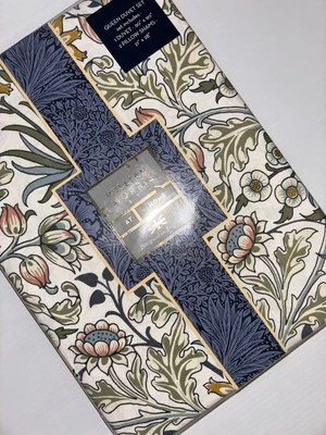 WILLIAM MORRIS Hyacinth Meadow White Green Floral 3PC QUEEN Duvet Cover Set NWT - Image 1 of 4